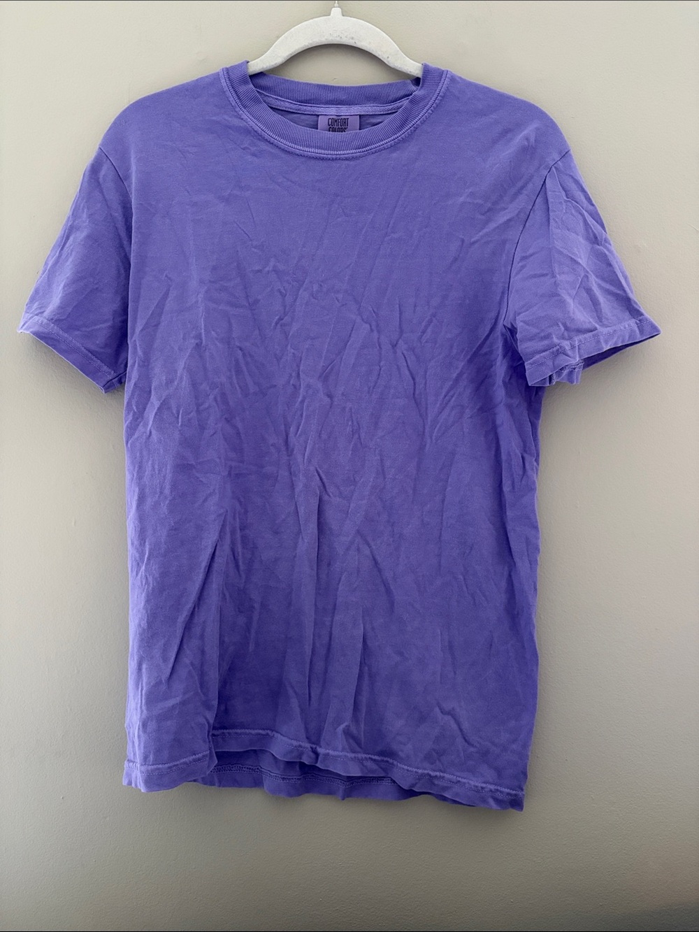 Comfort Colors Unisex Violet Crew Neck T-Shirt Small